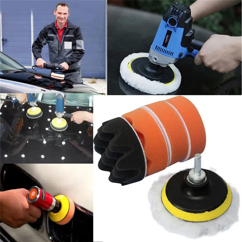 7 шт. полировщик для автомобиля полировка воском шерстяная и губчатая прокладки