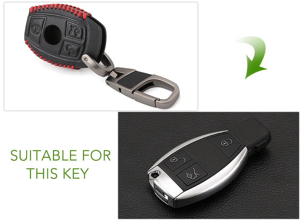 Чехол для смарт ключей Benz из натуральной кожи с 3 кнопками чехол Mercedes аксессуары