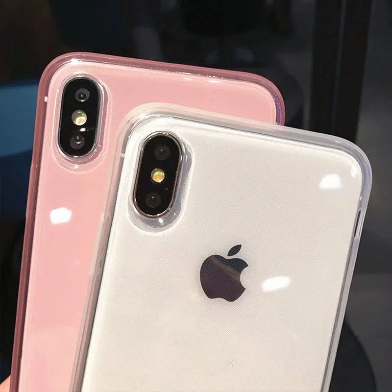 Soft Clear Matte TPU Case for Apple iphone 7 8 6S 6 Plus XS MAX X XR 10 Xs Dual Colorful Transparent Drop-proof Silicone Shell |