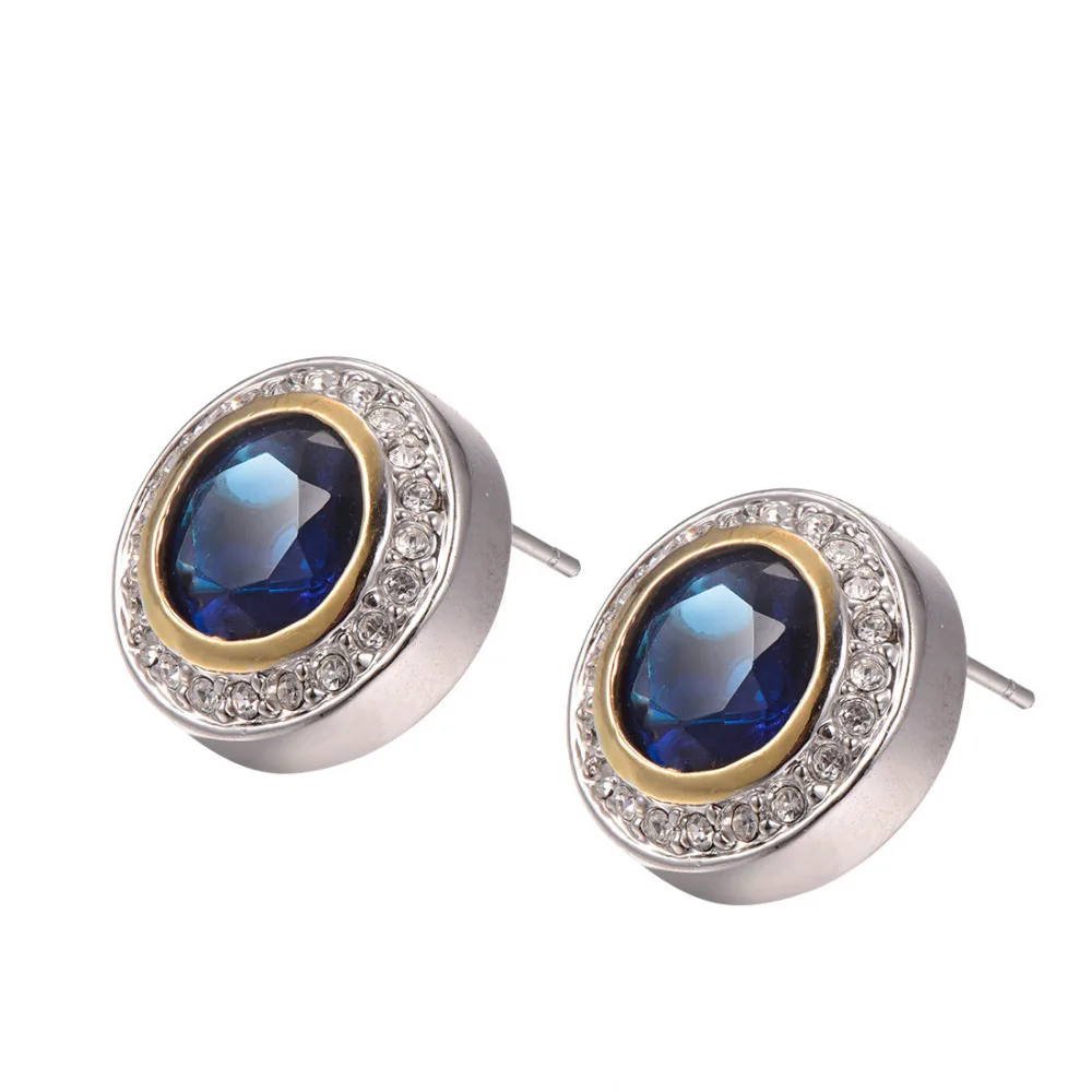 Blue Crystal Zircon With Multi White Earrings 925 Sterling Silver TE628 | Украшения и аксессуары