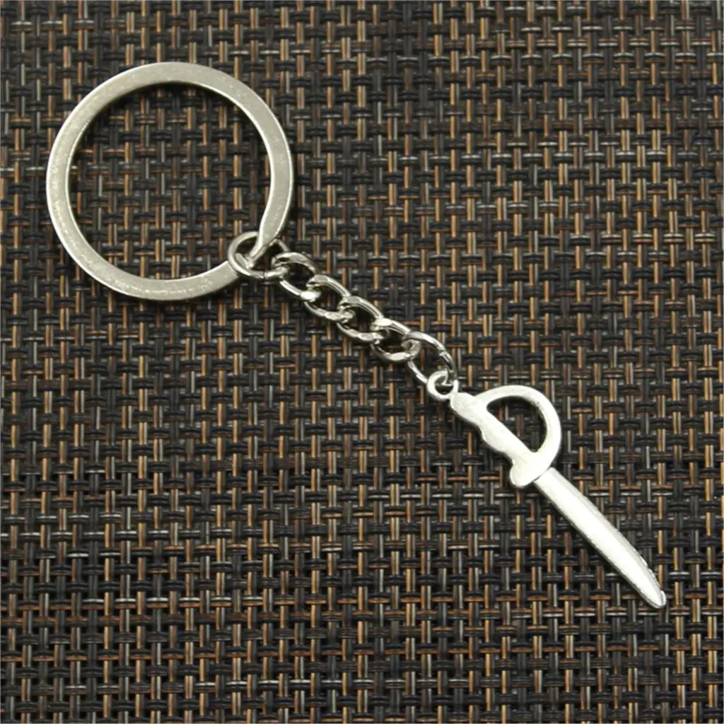 New Fashion Men 30mm Keychain DIY Metal Holder Chain Vintage Sword Fencing 39x10mm Silver Color Pendant Gift | Украшения и