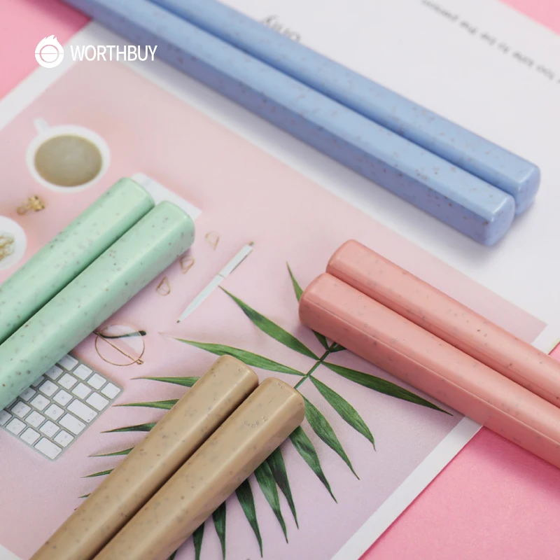 WORTHBUY китайские палочки для еды портативные желтые из нержавеющей стали 304 ручка