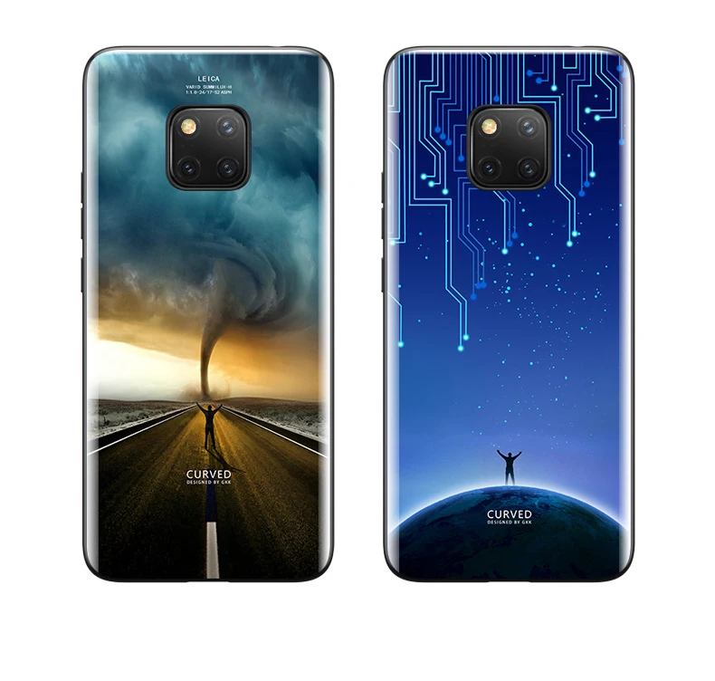 Чехол из закаленного стекла для huawei P30 P30 Pro mate 30 20 Pro p30 4 в 1 6D изогнутая шахматная доска противоударный чехол мягкий чехол