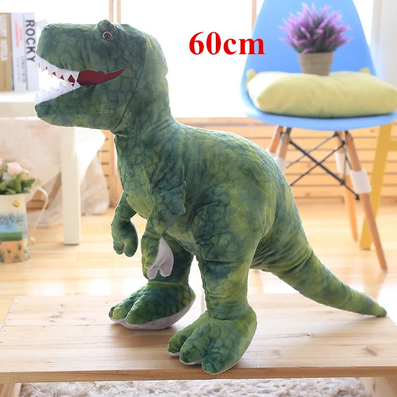 60cm green Зеленый/коричневый мальчик динозавр подушка плюшевые игрушки милые плюшевые тираннозавр кукла плюшевые игрушки мягкие плюшевые животные детские игрушки подарок на день рождения - Цвет: 60cm green