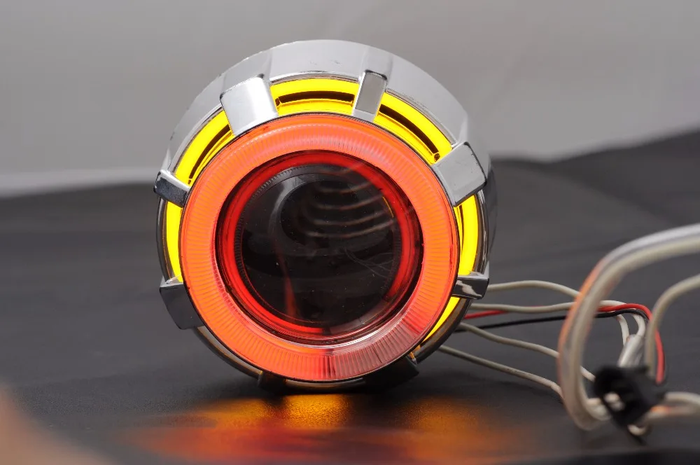 2 дюйма HID Bi-xenon фары проектор Объектив с двойным углом глаза Halo Кольцо для комплект головных фар для мотоцикла H7 H4