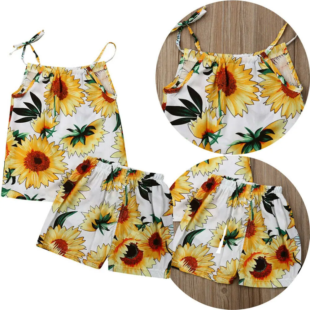 Комплект одежды из 2 предметов для новорожденных и маленьких девочек топы на