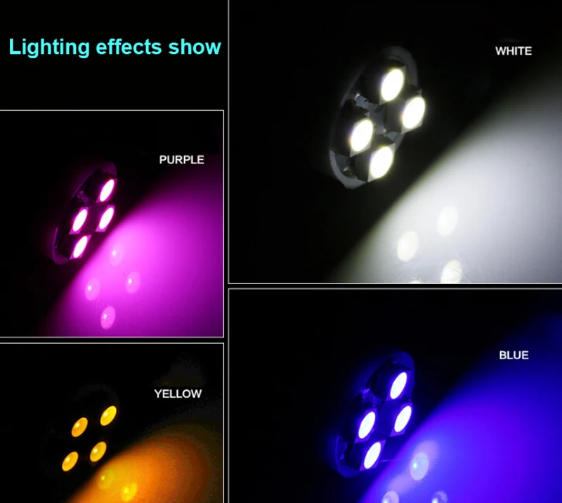 Оптовая продажа 200 шт./лот T10 194 168 1210 4 SMD LED Клин Лампочки белый свет чтения 12 В Авто