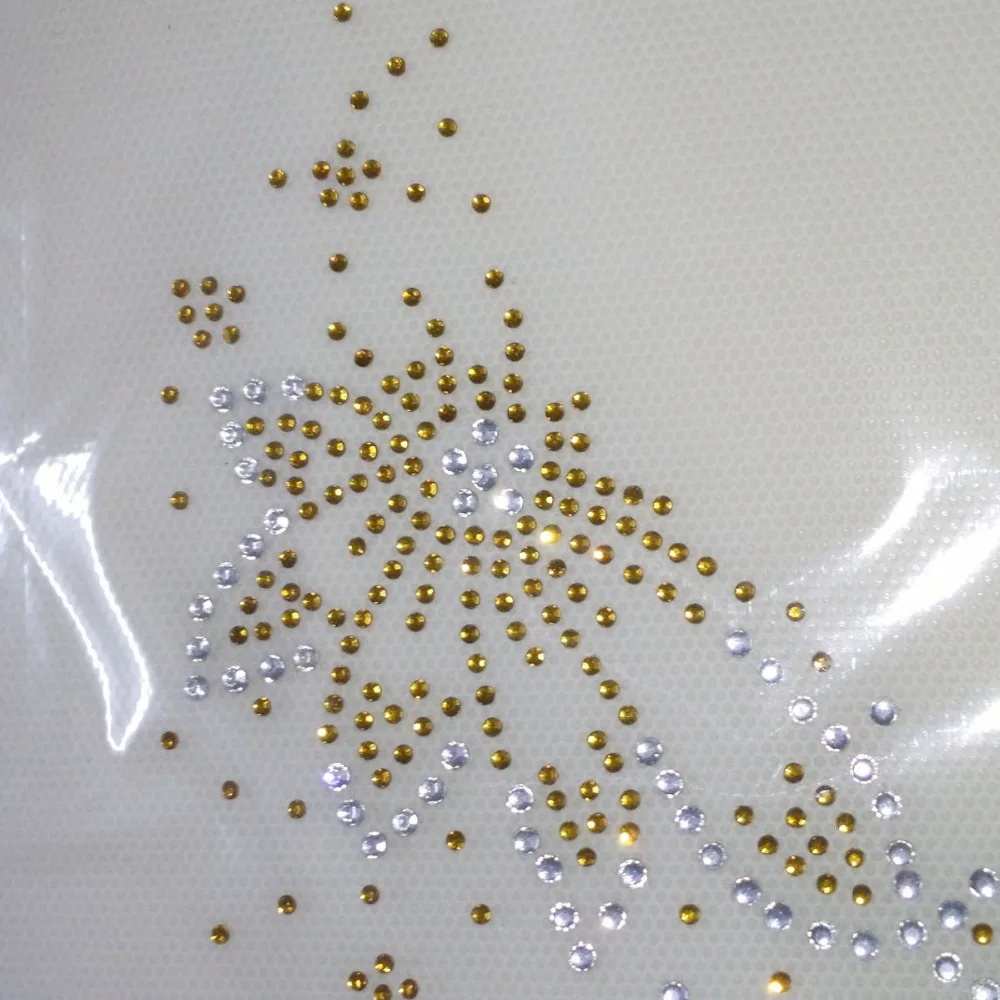 2018 Модный золотой узор из страз горячая фиксация дизайн теплопередачи железные