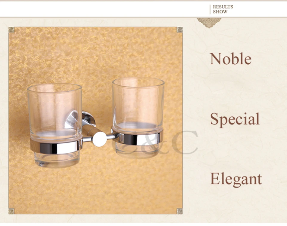 Благородные и Элегантные Твердые Латунные стеклянные хромированные держатели