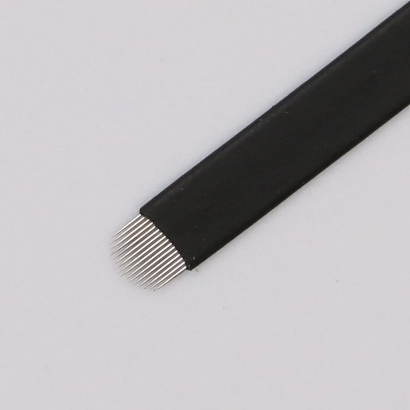 100pcs U Shape 0.18mm 16U Blade for 3D Embroidery Manual Eyebrow Tattoo Pen 16pin Needles For Permanent Makeup Black | Красота и