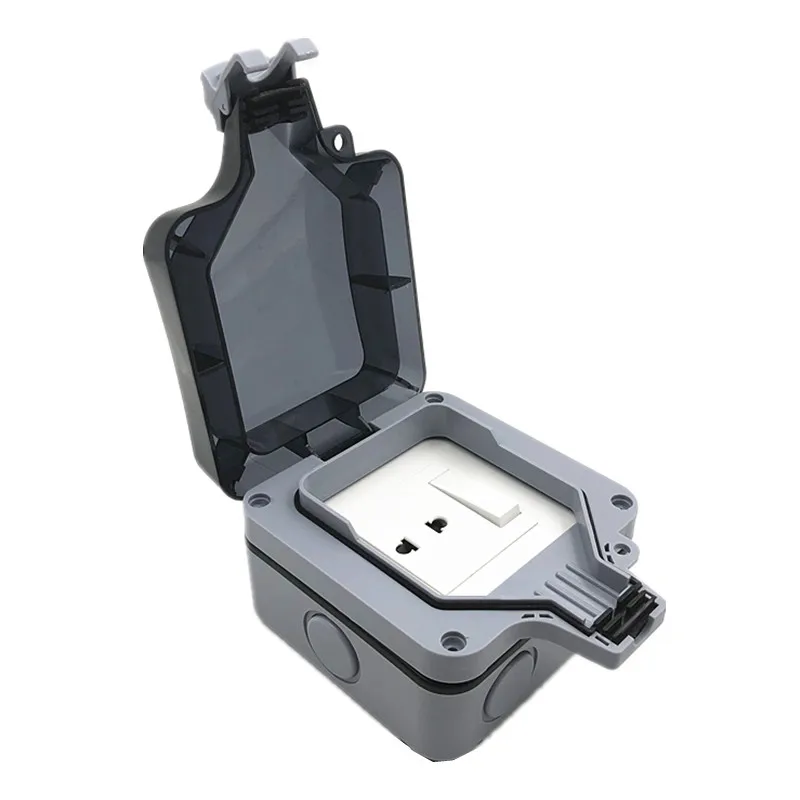 IP66 weatherproof waterproof outdoor power outlet 10A two-hole socket switch 110 ~ 250V without grounding | Электроника