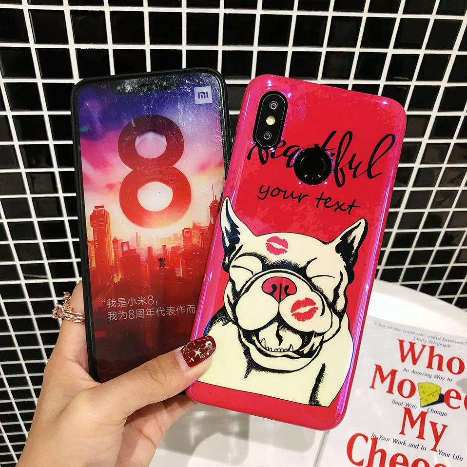 Для Xiaomi Mi 8 милая собака узорчатые Чехлы Чехол Blu-Ray IMD+TPU телефонные чехлы для