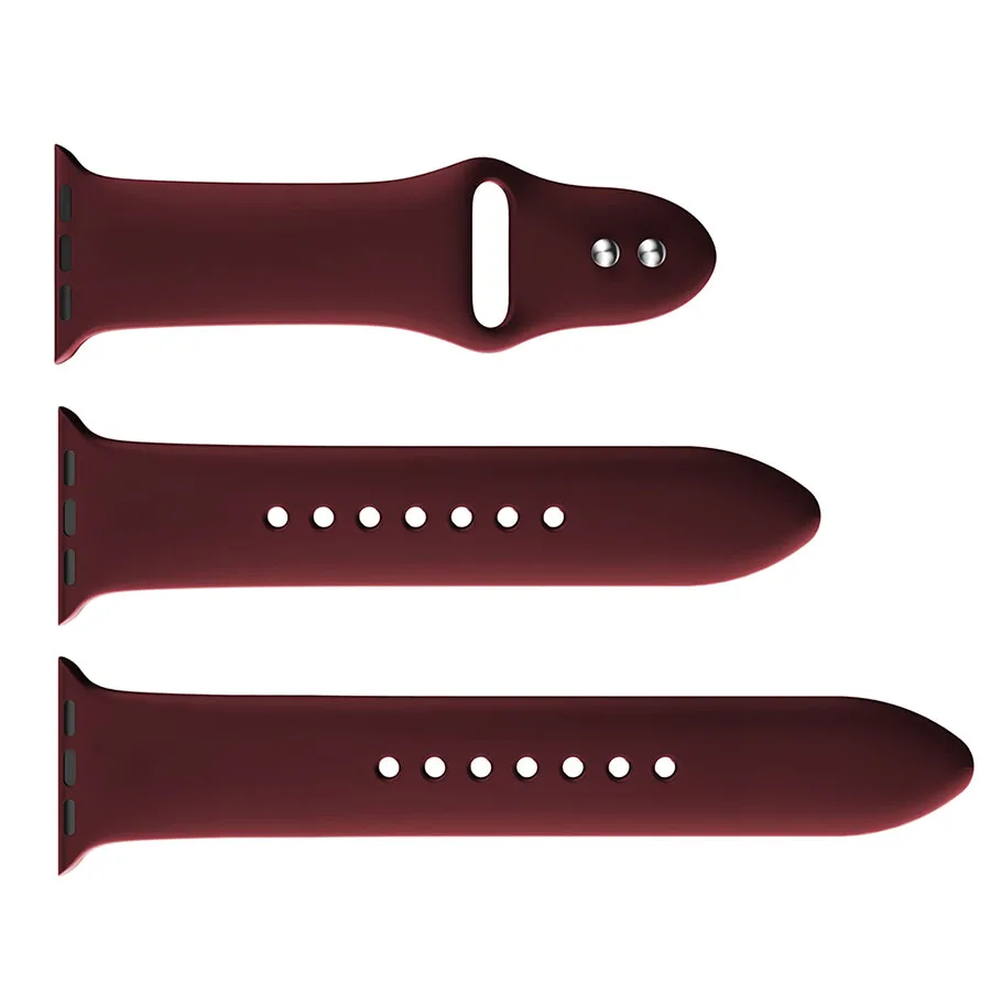 Red wine 3 шт./компл. силиконовый спортивный ремешок для Apple Watch 5 4 3 2 1 38 мм 42 мм ремешки резиновый ремешок для часов Iwatch series 5 4 40 мм 44 мм - Цвет ремешка: Red wine