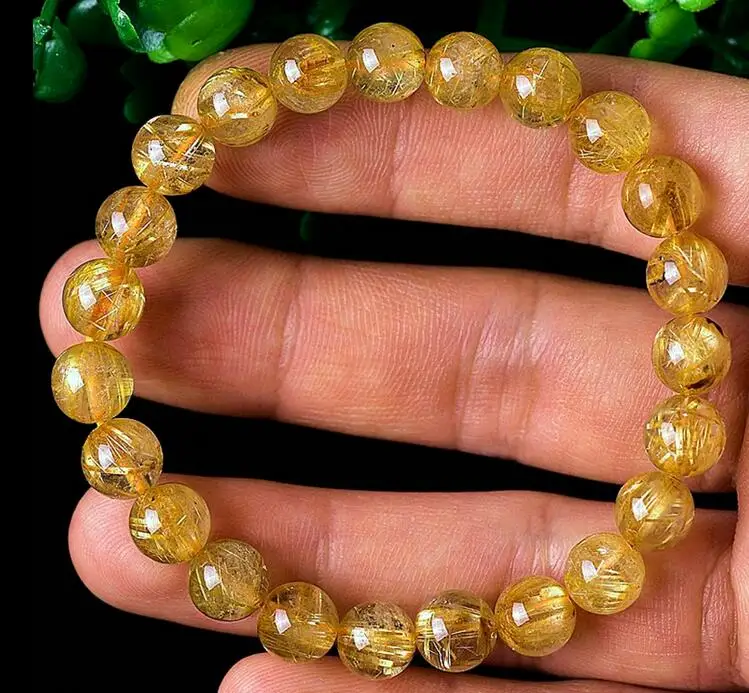 

9mm Natural blonde crystal bracelet lucky yellow hair crystal