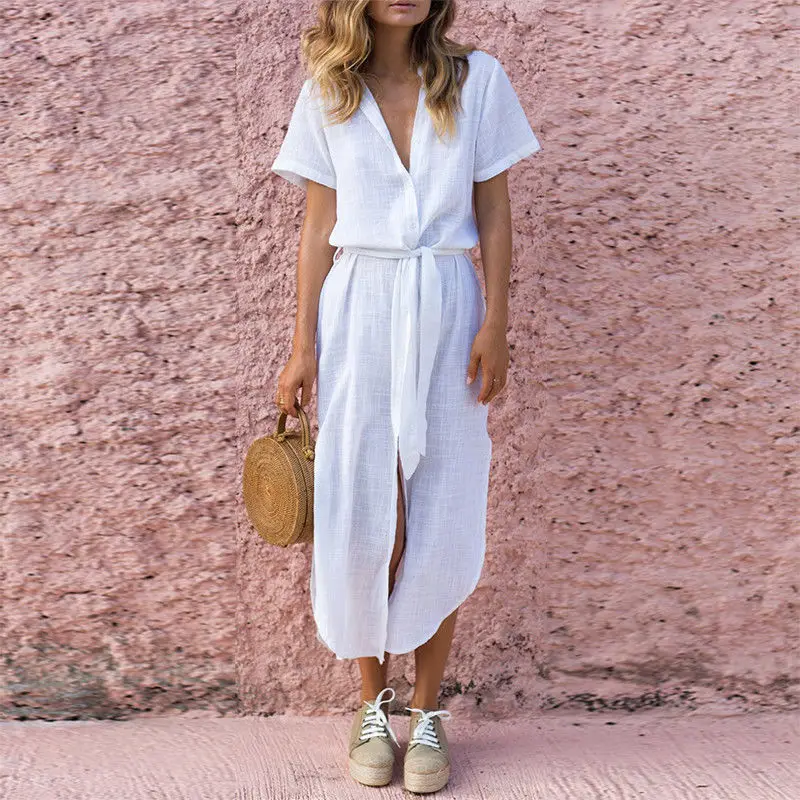 Женское праздничное платье в стиле бохо с V образным вырезом летние пляжные