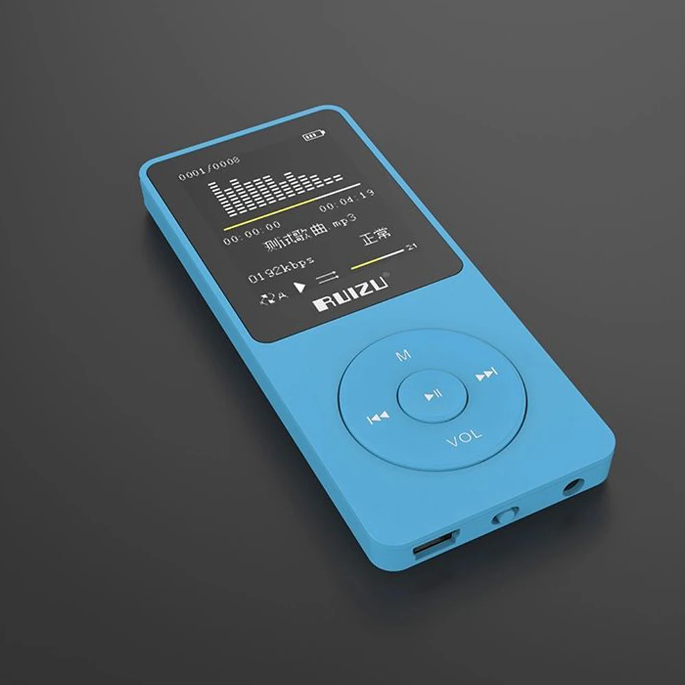 ruidu X02, английская версия, Ультратонкий MP3-плеер, экран 1,8 дюйма, может воспроизводить 80h с FM, электронной книгой, часами, диктофоном