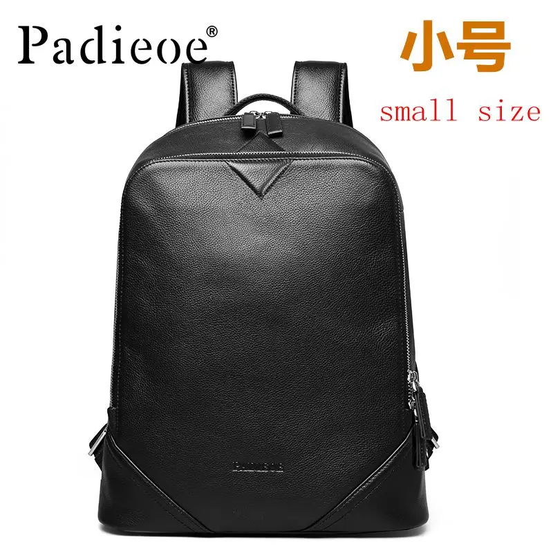 small size black Padieoe роскошный бренд, женский кожаный рюкзак с карманами, высокое качество, натуральная кожа, мужские женские рюкзаки, модные школьные сумки - Цвет: small size black