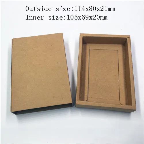 114x80x21mm 20 шт бумажные подарочные коробки, крафт-коричневые упаковочные коробки для мыла ручной работы, 4 размера, вечерние коробки для хранения ювелирных изделий/конфет/рукоделия - Цвет: 114x80x21mm