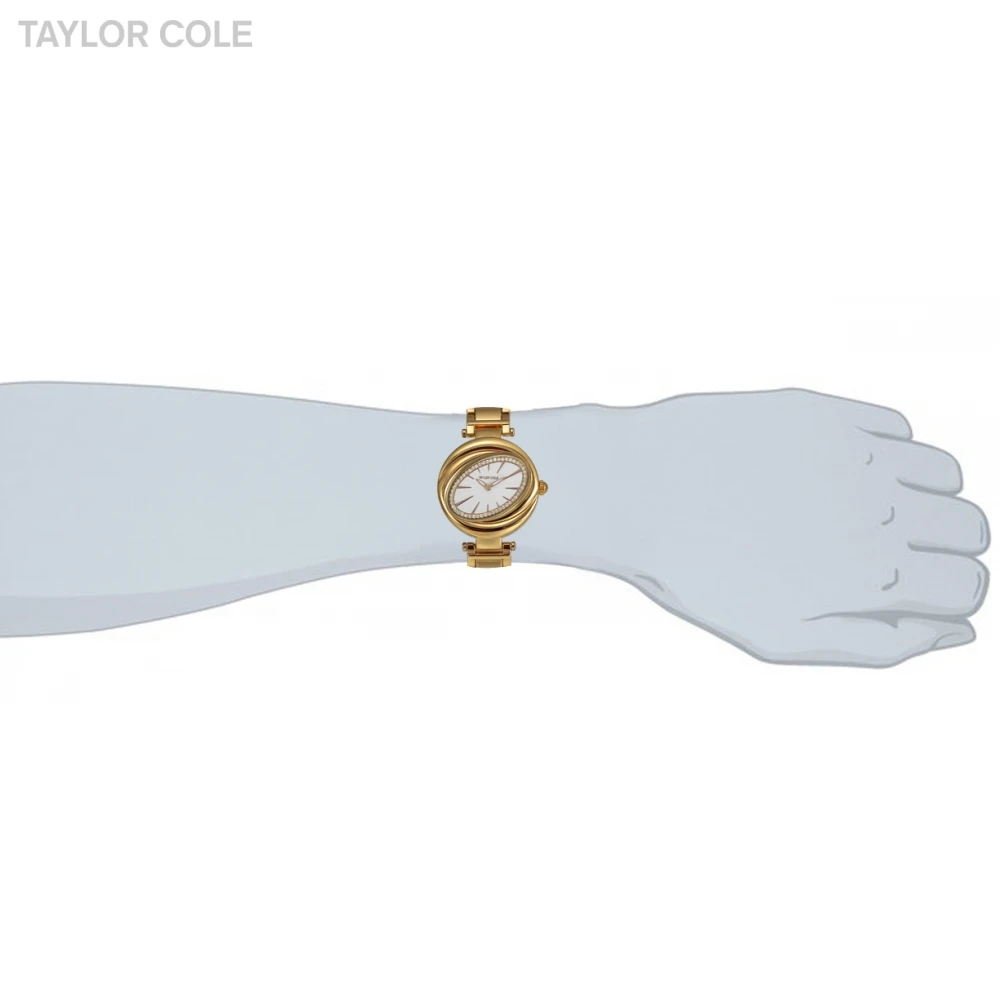 Taylor Cole Horloge Dames Золотой Кристалл лепесток Овальный чехол тонкий кварц Montre Movt