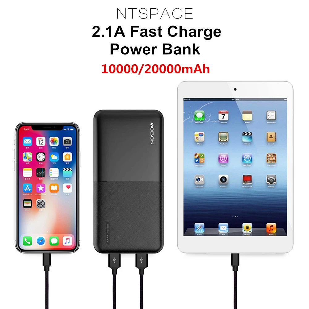 10000 мАч Внешний аккумулятор 2.1A Быстрая зарядка внешний Двойной USB портативный