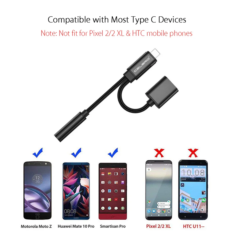 USB Тип C На 3 5 мм Aux Аудио Кабель Разъем для наушников Адаптер 2 в 1 Usb-C Huawei P30 Mate 30 Pro Lite