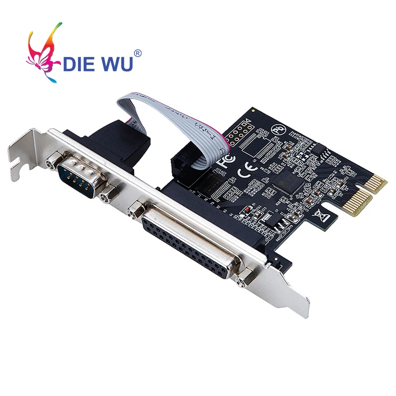 PCIe в 1 последовательный 1 параллельный Riser card RS232 последовательный и DB25 принтер параллельный порт расширения карты с ASIX99100 чипсет