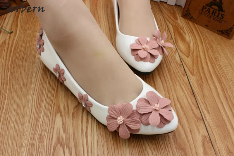 Женская обувь на плоской подошве Sorbern белая блестящая из искусственной кожи в