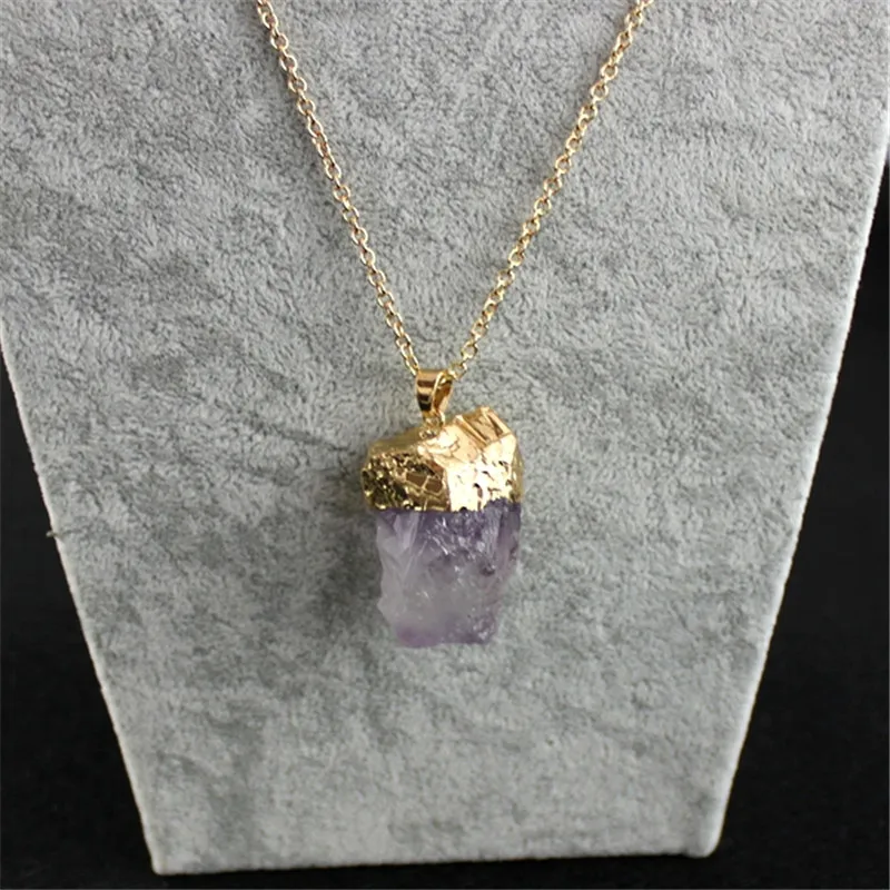 XQ 2015 Бесплатная доставка новое ожерелье с подвеской из натурального фиолетового