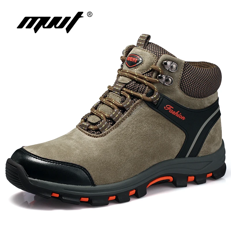 Autumn and winter Men Boots Warm Snow Suede leather outdoor Work boots Footwear Fashion Rubber Ankle | Обувь