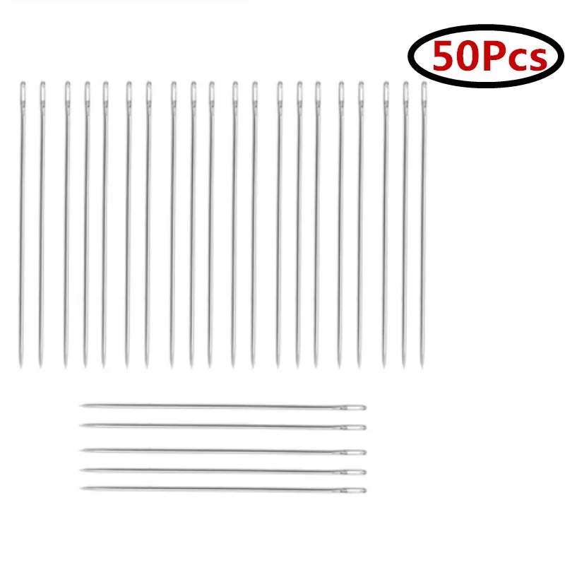 50 шт. серебристые Швейные иглы 6 8 см|needle sewing|darning needlessewing needles |