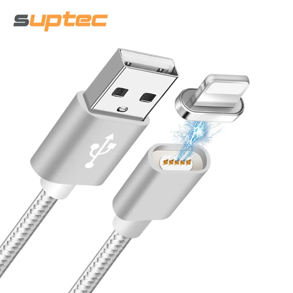 SUPTEC 1 м Магнитный кабель USB для iPhone X 8 7 6 Plus Тип-C &amp Micro зарядное устройство адаптер