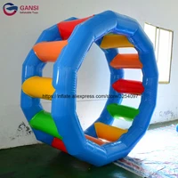 portable 0 9mm pvc inflatable water play roller wheel water park games rental inflatable water treadmill