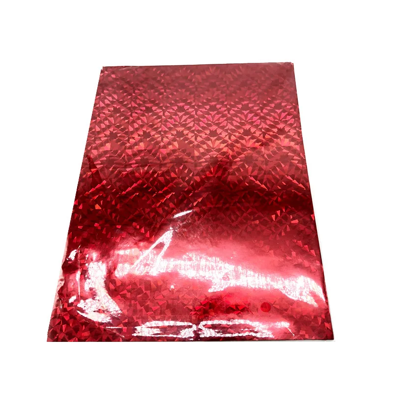 Red Glass broken А4 Золото Серебро фольга бумага для ламинатора блеск цветная упаковка Квиллинг крафт гофрированные ткани Ремесло Скрапбукинг Бумага 50 шт - Цвет: Red Glass broken