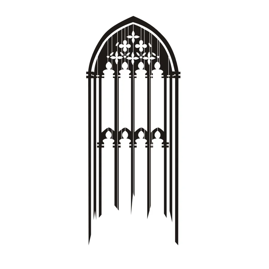 Готические настенные наклейки на окна свечи цветы украшение выдолбленные