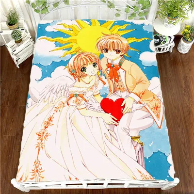 Фиолетовый Аниме Манга карта Captor Sakura простыня 150*200 см простыня 2 - Цвет: Фиолетовый