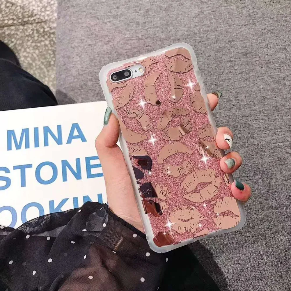 Marchcover для iPhone XS MAX XR X гальванический чехол с горячими губами 8 7 6S 6 Plus воздушная