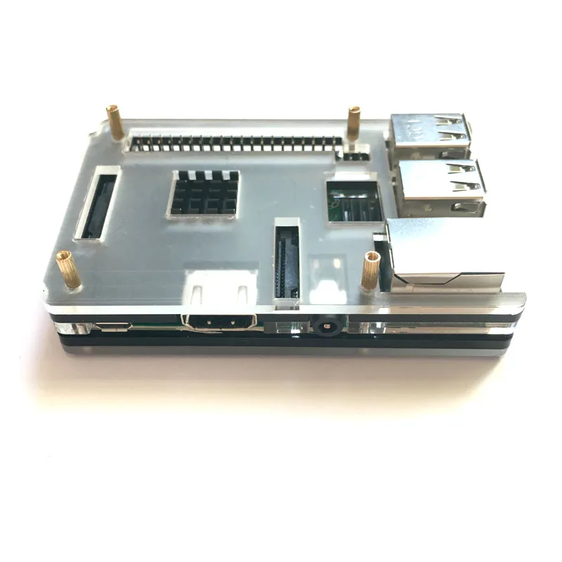 Raspberry Pi 3 акриловый корпус черного и прозрачного цвета + 2 шт. алюминиевый радиатор