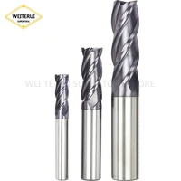 1pc hrc50 4 flute endmill 4mm 5mm 6mm 8mm 12mm alloy carbide milling tungsten steel milling cutter end mill cutting