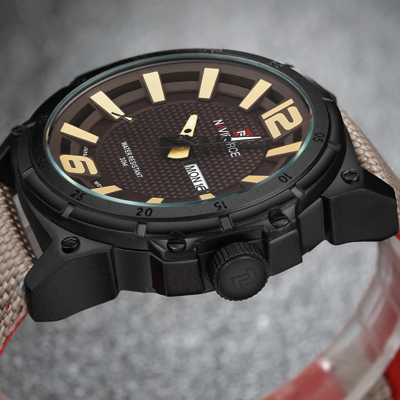 Мужские кварцевые спортивные наручные часы люксовый бренд нейлоновый ремешок