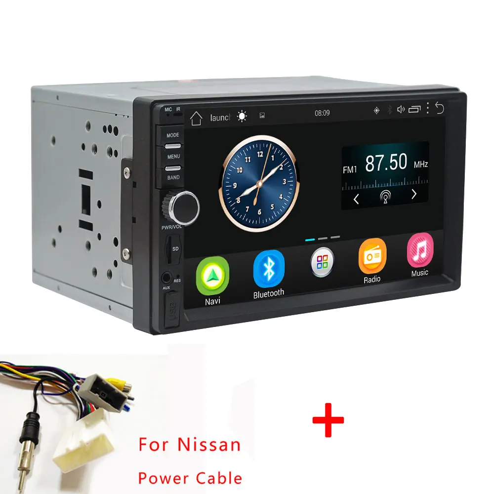 With Nissan Cable AMprime 2 Din Android Автомагнитола стерео gps Bluetooth 2 Din сенсорный экран автомобильный аудио плеер авторадио USB SD FM мультимедийный плеер - Цвет: With Nissan Cable