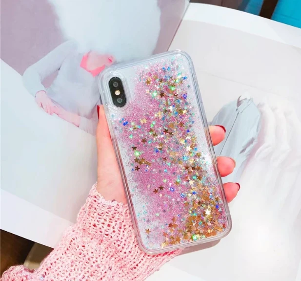 Для OPPO A3S A37 A39 Звездный Блестящий динамический жидкий зыбучий песок задняя крышка