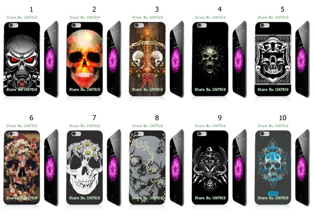 Vcustom Чехол для мобильного телефона в розницу 1 шт. Череп Защитный белый жесткий