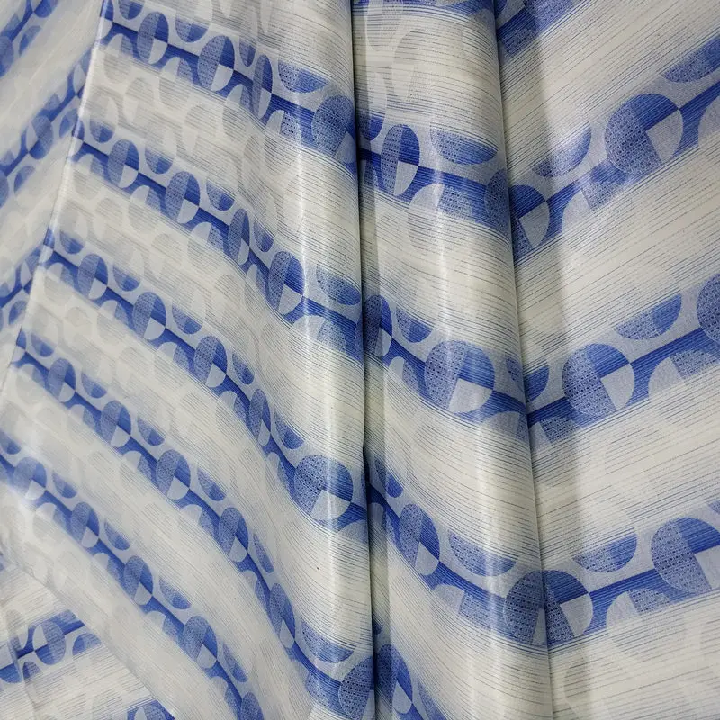 Colorful jacquard brocade fabric high quality African tie dyeing bazin riche getzner nouveaute for wedding 5 yard/lot