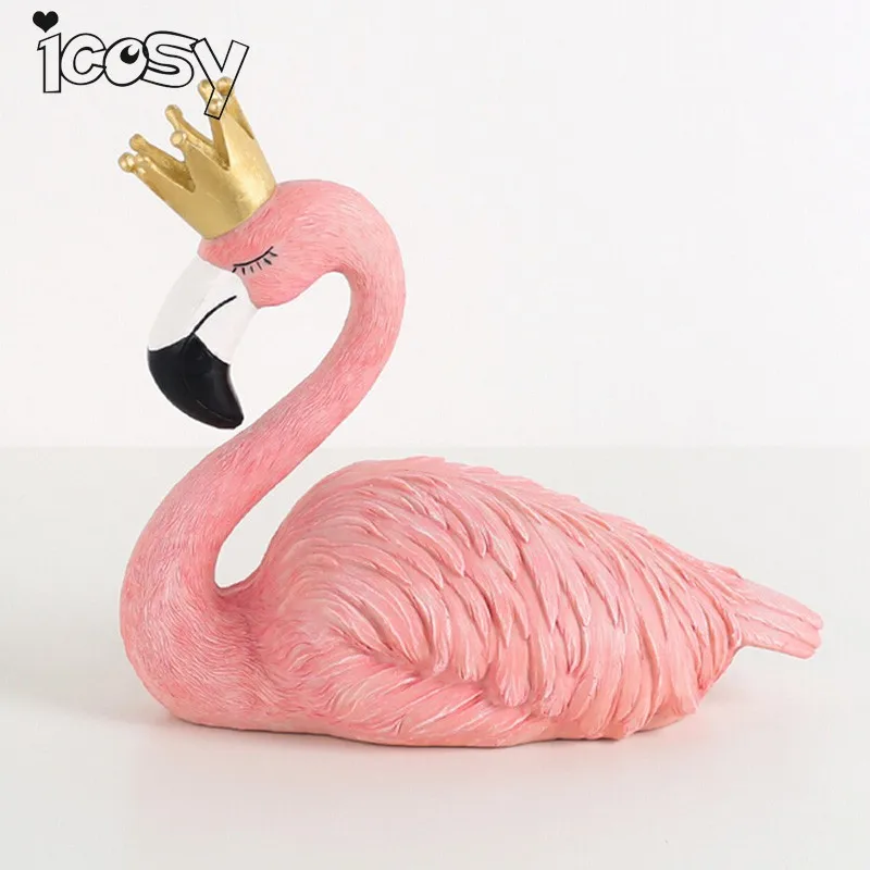 Icosy ins скандинавский стиль фламинго милые фигурки миниатюрные предметы для