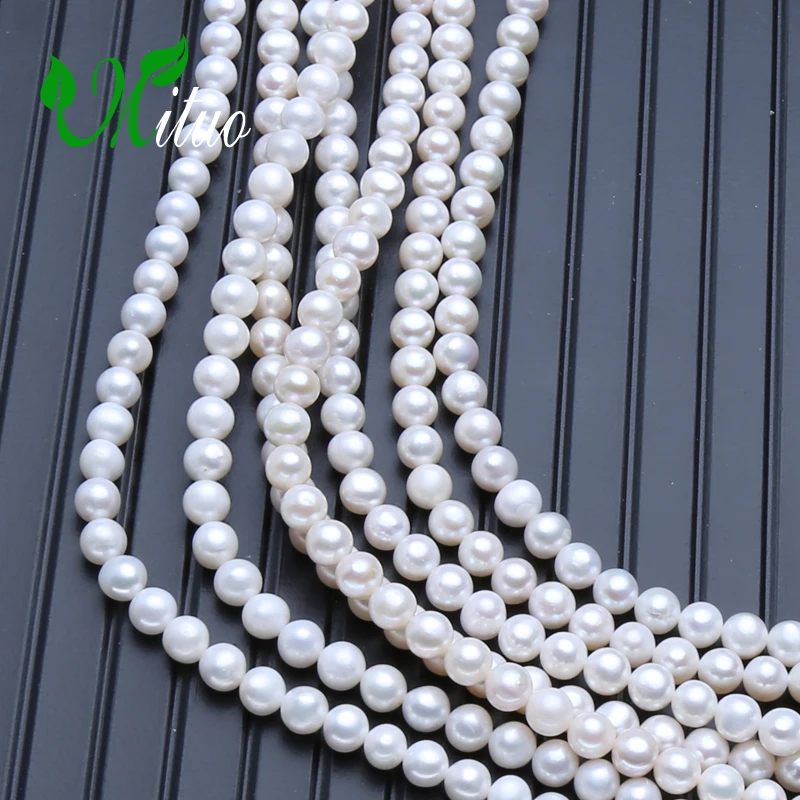 MITUO wholesale 6-7mm AAA freshwater pearls Necklace bohemia fashion Jewelry ROUND Pearl DIY accessories necklace for women | Украшения и