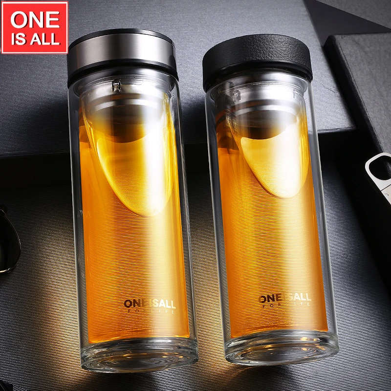 500 мл двухслойная стеклянная чашка для воды чая сок кофейные стаканы бутылки из