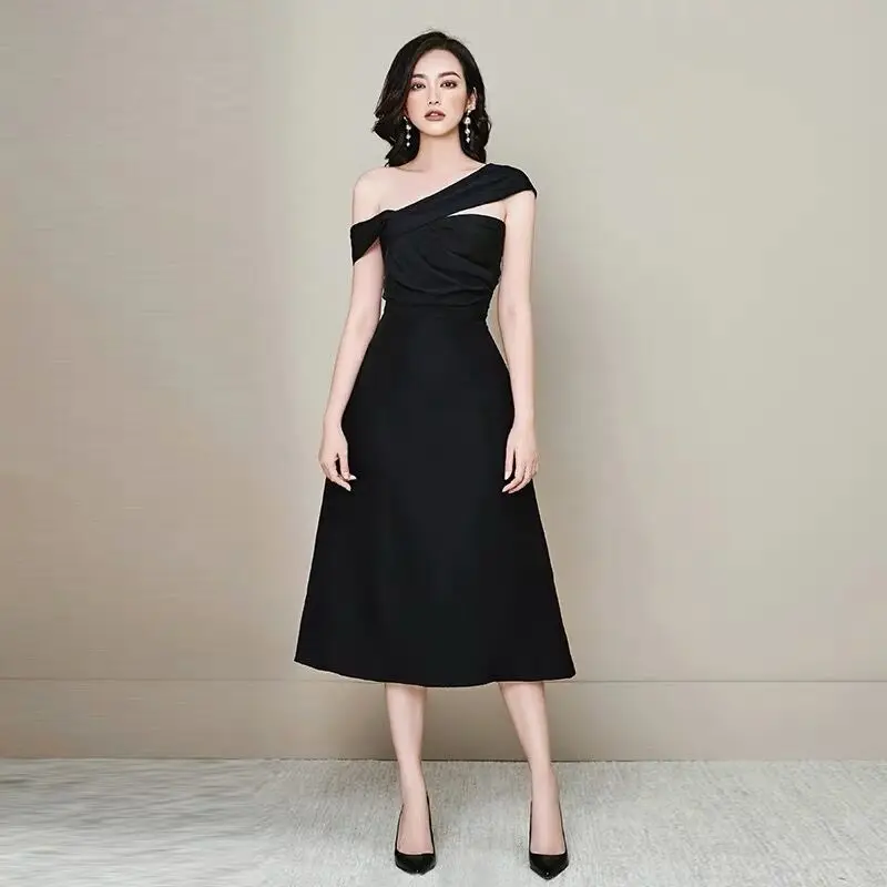 HAMALIEL летние элегантные черные длинные вечерние платья 2019 Runway женское