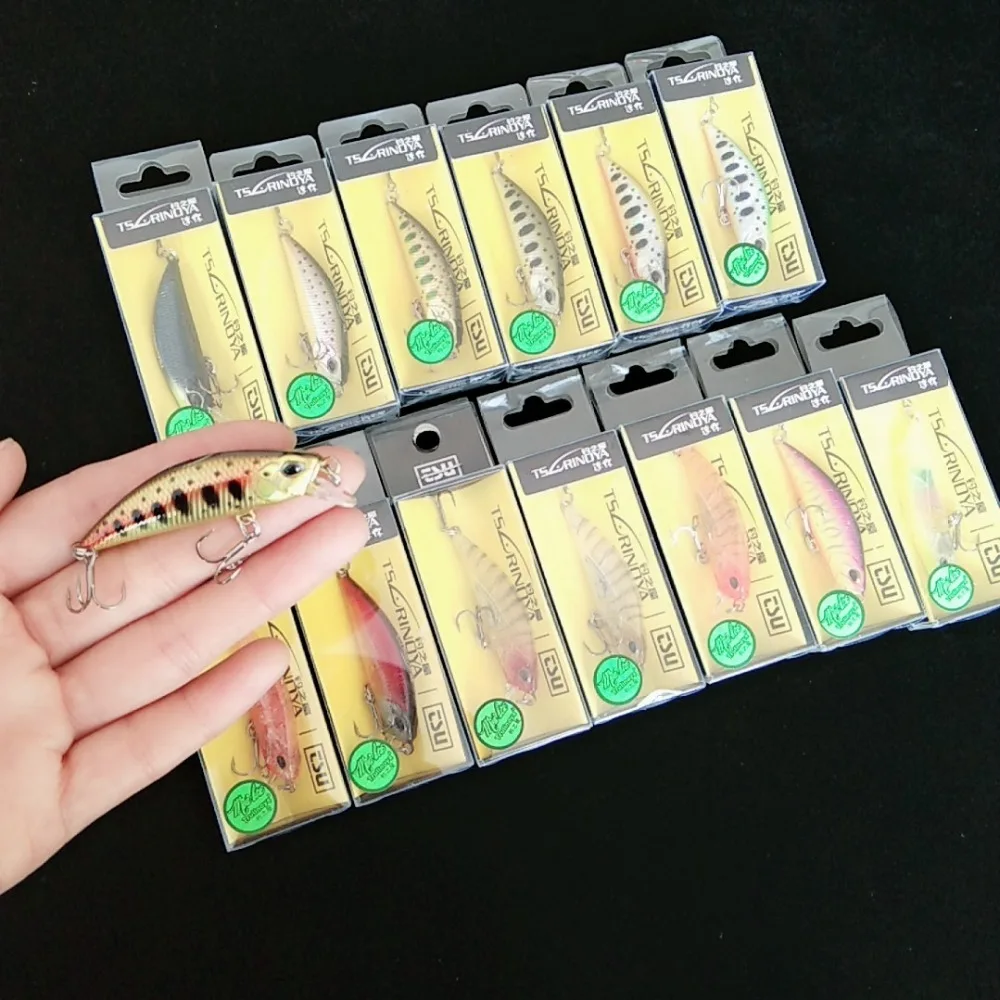 Tsurinoya, 14 шт., продукт, 14 цветов, 50 мм, 5,0 г, жесткая приманка, маленькая приманка, приманка для рыбалки, окуня, Тонущая блесна, рыболовные приманки dw63