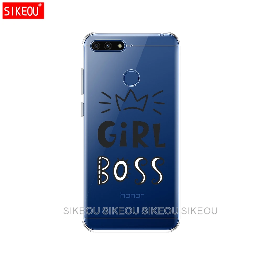 Силиконовый чехол для телефона Huawei Honor 7A PRO 7C Y5 Y6 Y7 Y9 2017 2018 Prime Cute girl boss защитный с