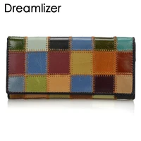 black friday new 2018 fashion patchwork women wallets large capacity leather purse female long coin purse